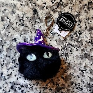 BBW Halloween  furry black cat pom holder. Glows in the dark.